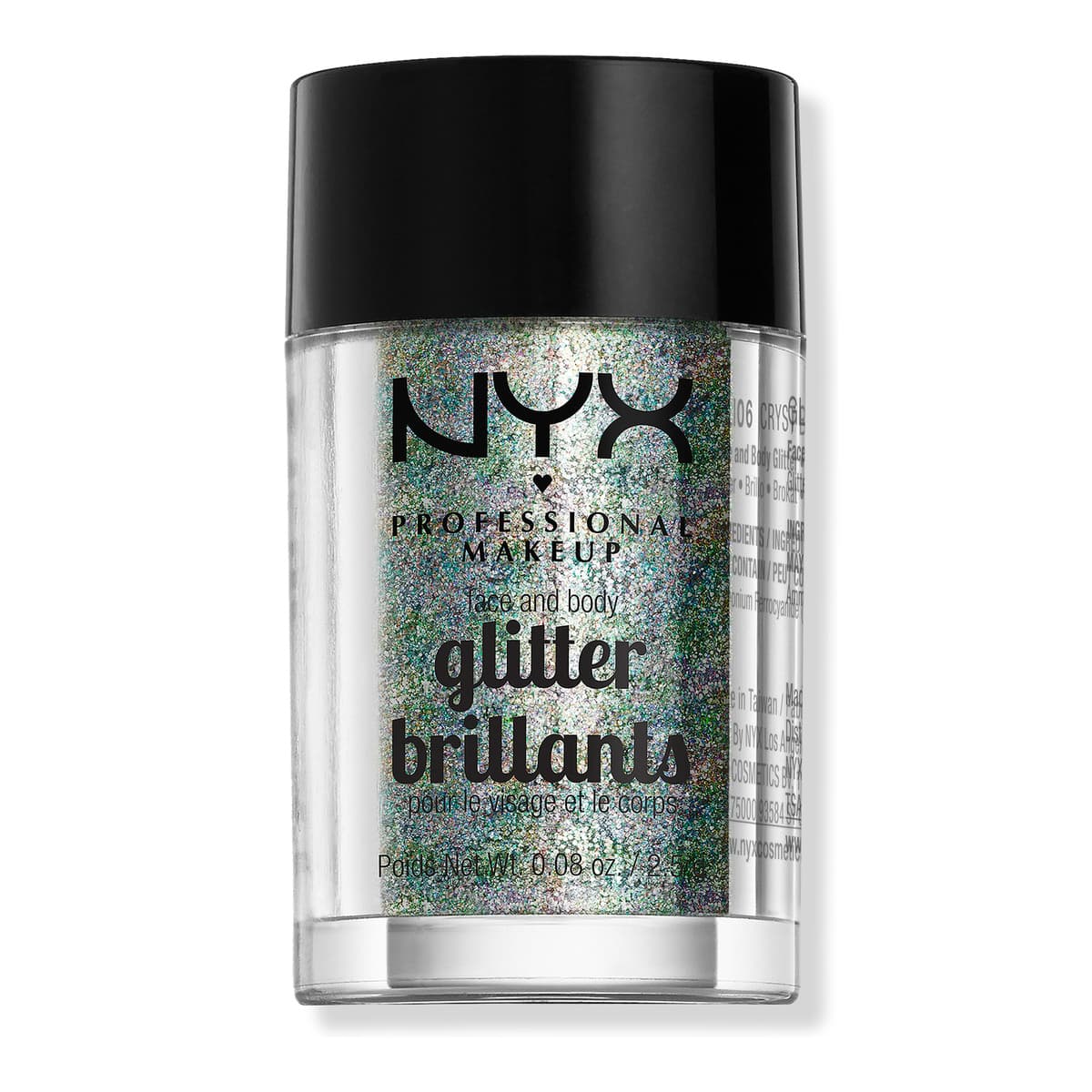 Vegan Loose Face and Body Glitter, Crystal