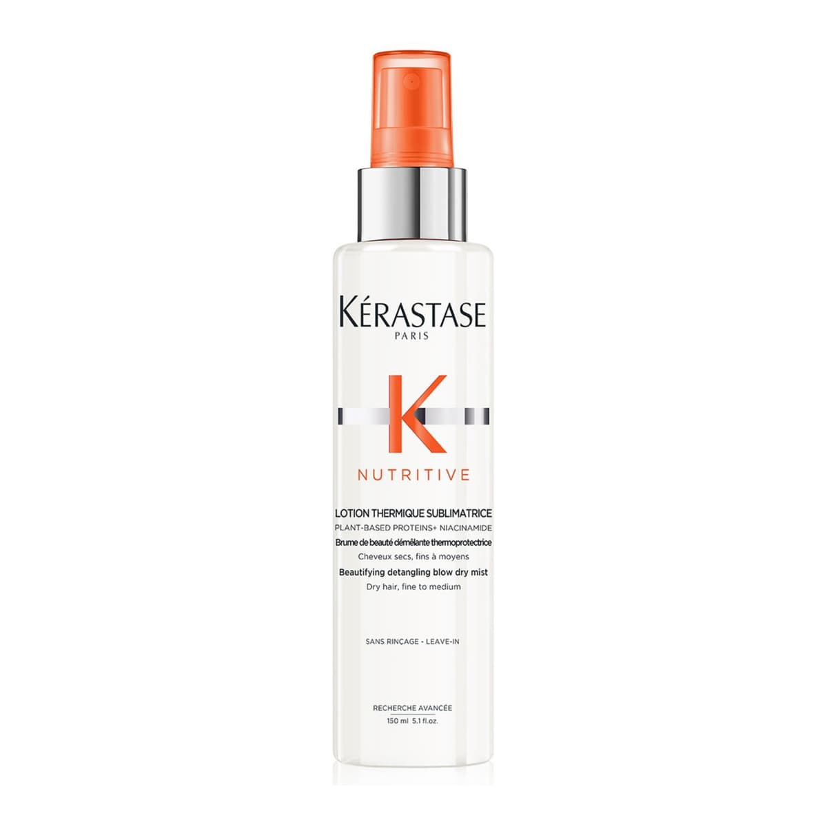 Kérastase Nutritive, Beautifying Detangling Blow-Dry Mist for Fine to Medium Dry Hair, Heat Protectant, Lotion Thermique