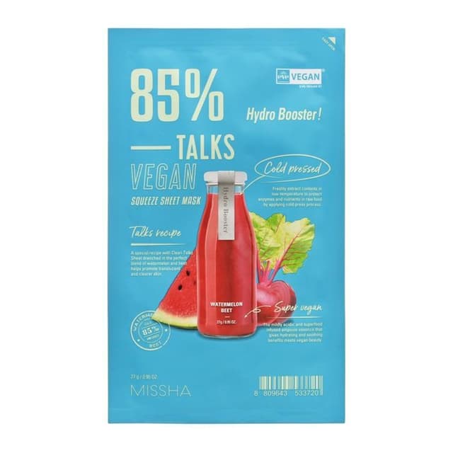 Talks Vegan Squeeze Sheet Mask, Hydro Booster