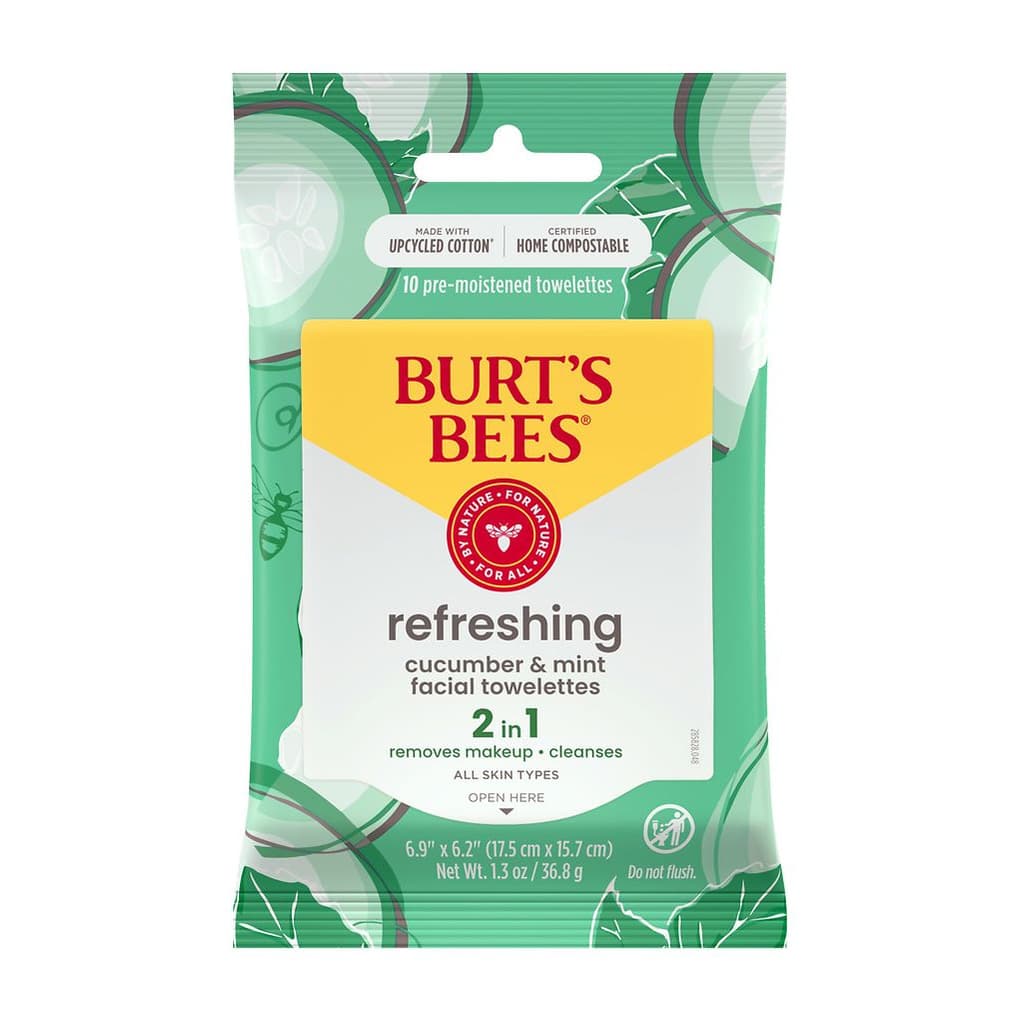 Refreshing Facial Cleanser and Makeup Remover Towelettes for All Skin Types Cucumber and Mint