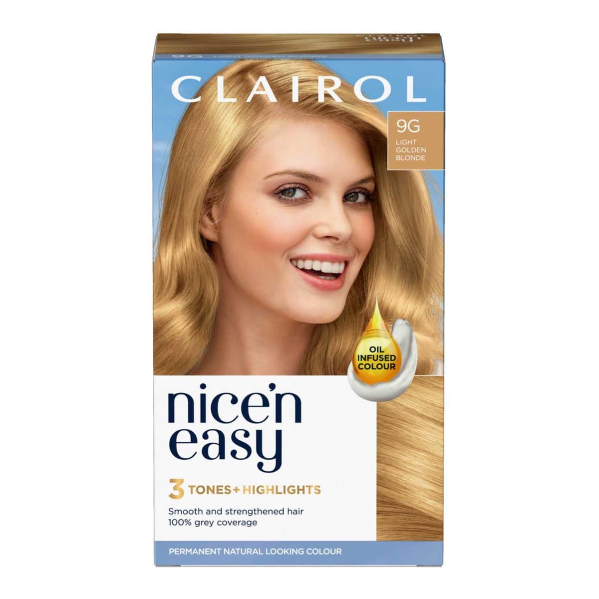 Clairol Nice'n Easy Crème Oil Infused Permanent Hair Dye Light Golden Blonde