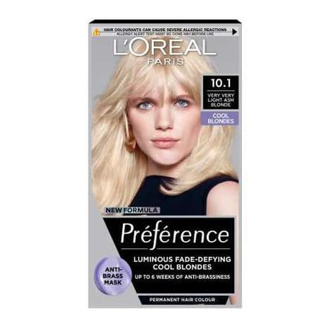 L’Oréal Paris Preference Permanent Hair Dye, Luminous Colour, Very Very Light Ash Blonde 10.1