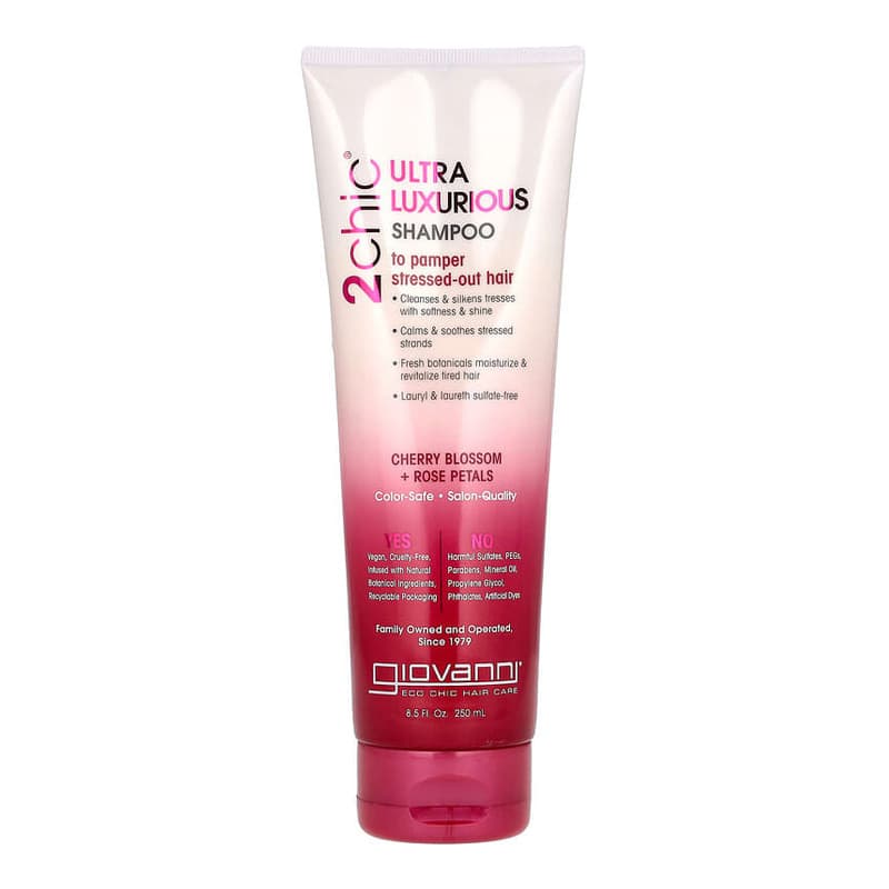 2chic, Ultra-Luxurious Shampoo, To Pamper Stressed-Out Hair, Cherry Blossom + Rose Petals
