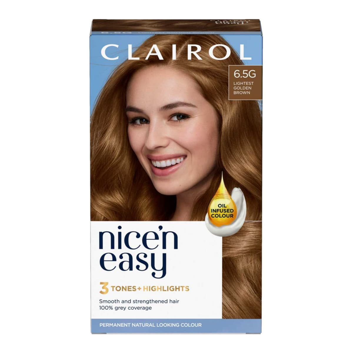 Clairol Nice'n Easy Crème Oil Infused Permanent Hair Dye Lightest Golden Brown