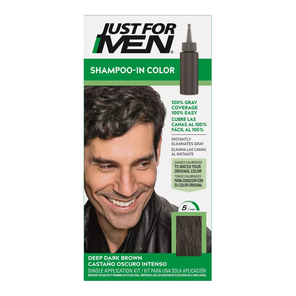 Shampoo-In Color Gray Hair Coloring for Men - H-46 - Deep Dark Brown Shade