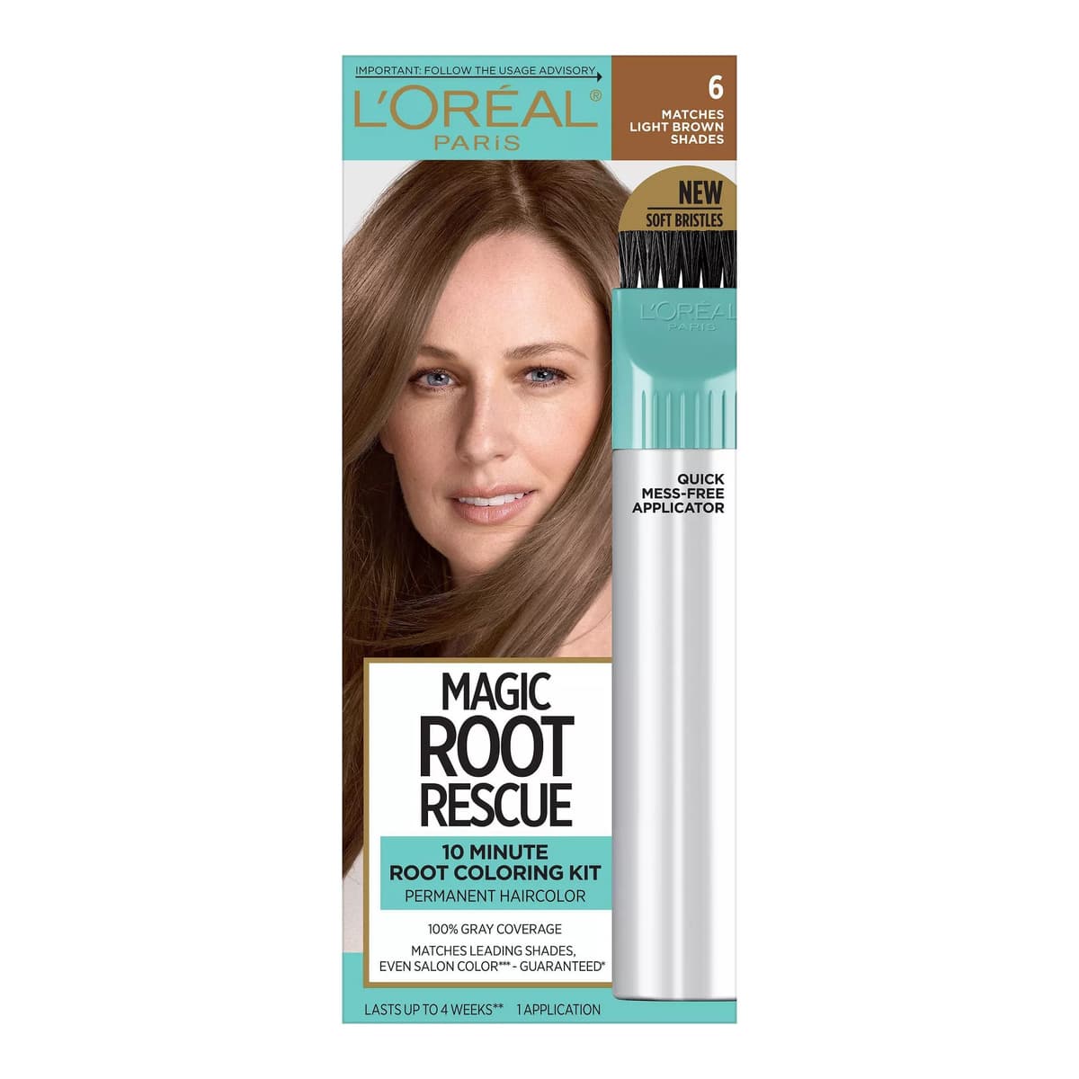 Root Rescue Permanent Hair Color, Light Brown 6