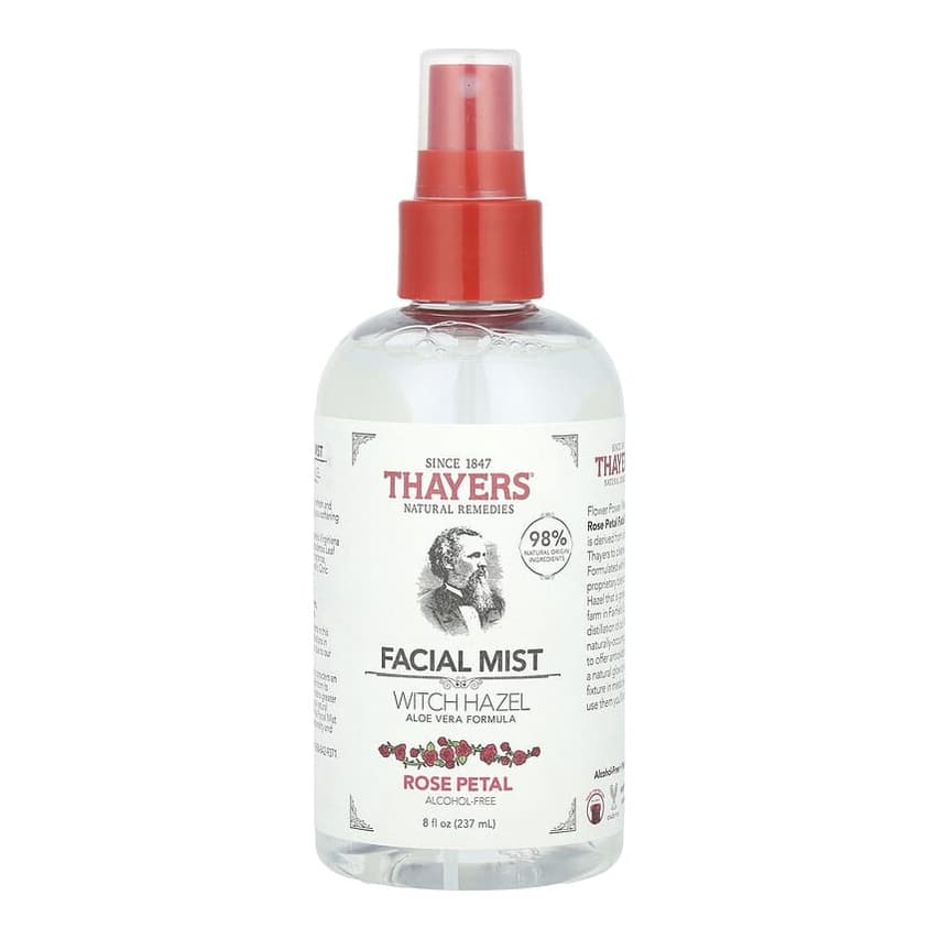 Witch Hazel Facial Mist, Alcohol-Free, Rose Petal