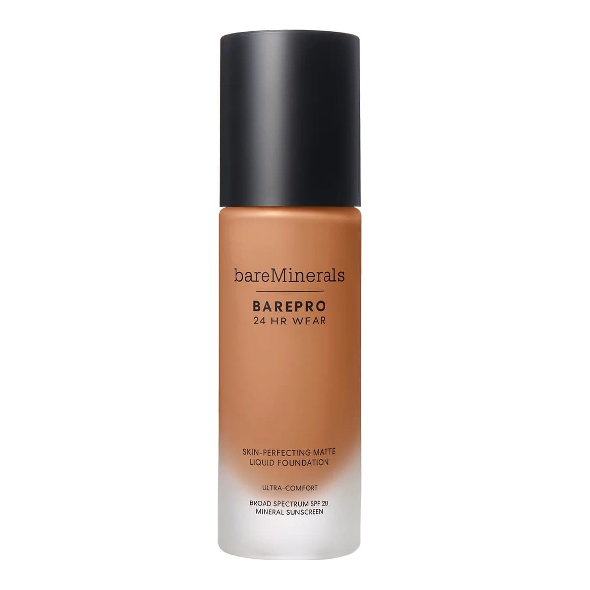 BAREPRO 24 Hour Matte Liquid Foundation Mineral SPF 20, Med. Deep 46 Cool
