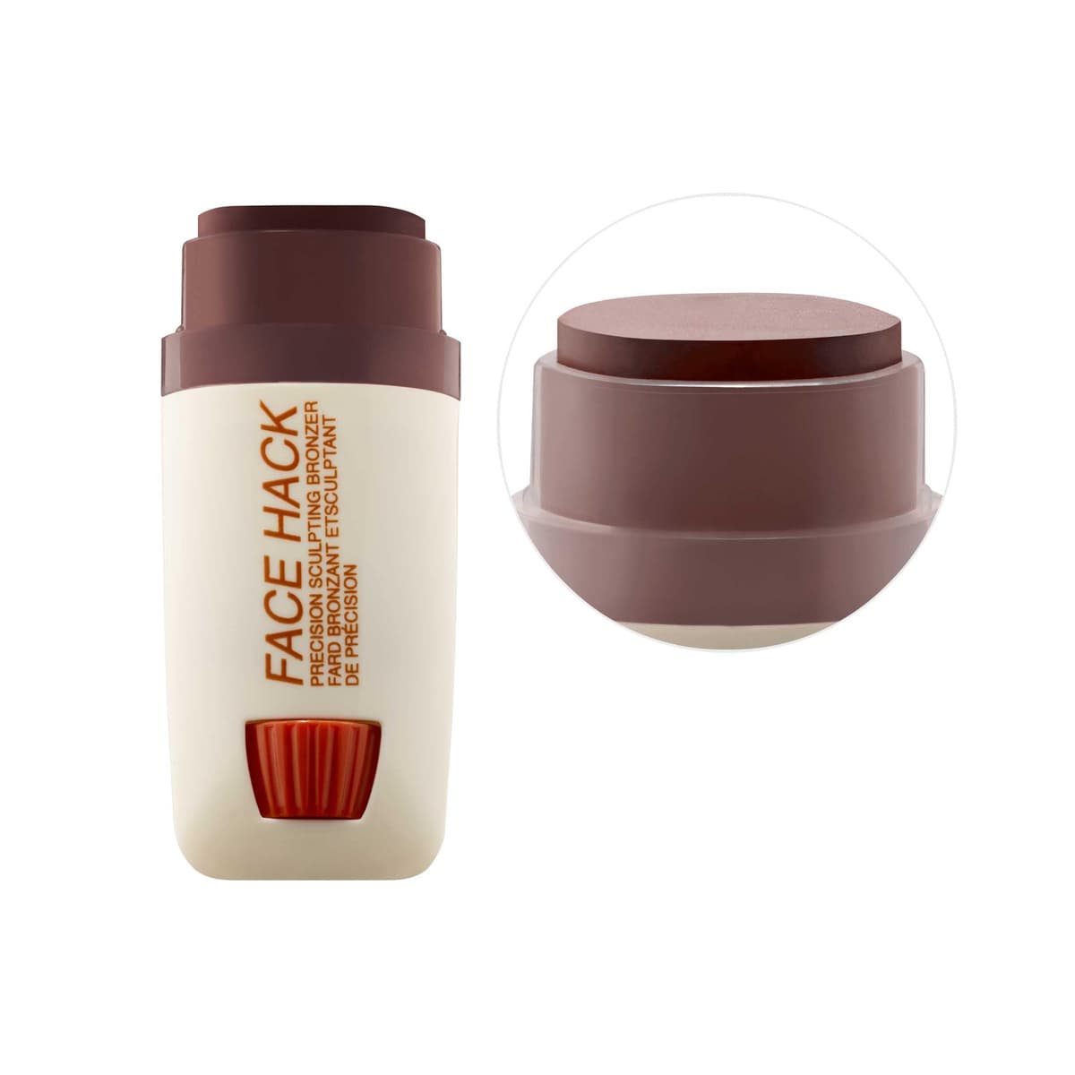 FACE HACK Precision Sculpting Cream Contour Bronzer Stick, Deep Dark