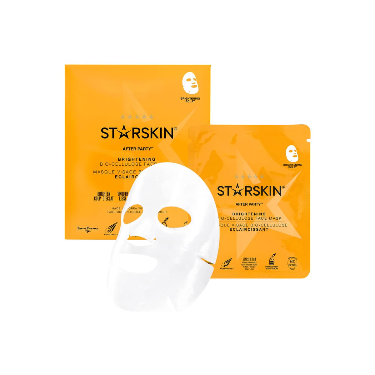 After Party Brightening Coconut Bio-Cellulose Second Skin Face Mask