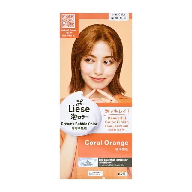 Liese Creamy Bubble Hair Color, Coral Orange