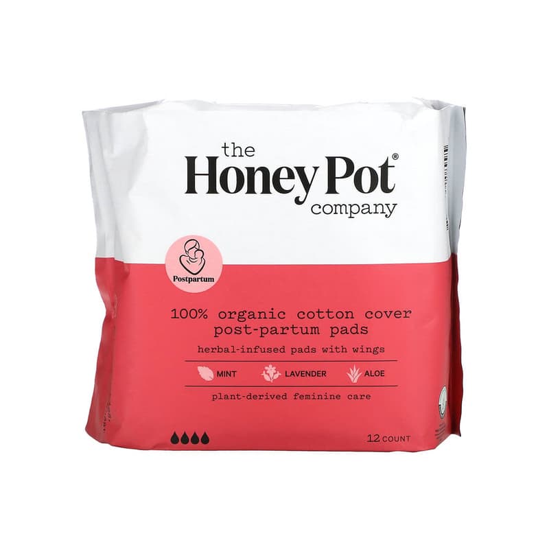 Organic Herbal-Infused Pads with Wings, Post-Partum