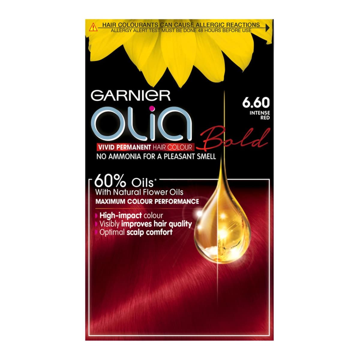 Olia Bold 6.60 Intense Red No Ammonia Permanent Hair Dye
