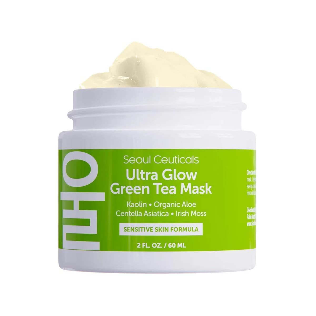 Korean Skin Care Green Tea Face Mask - Korean Face Mask Skincare K Beauty Face Masks Contains Kaolin Clay + Centella Asiatica