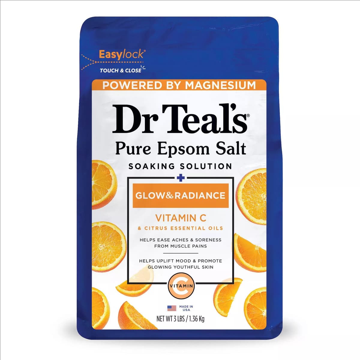 Epsom Salt Magnesium Soak - Glow & Radiance with Vitamin C & Citrus Essential Oils