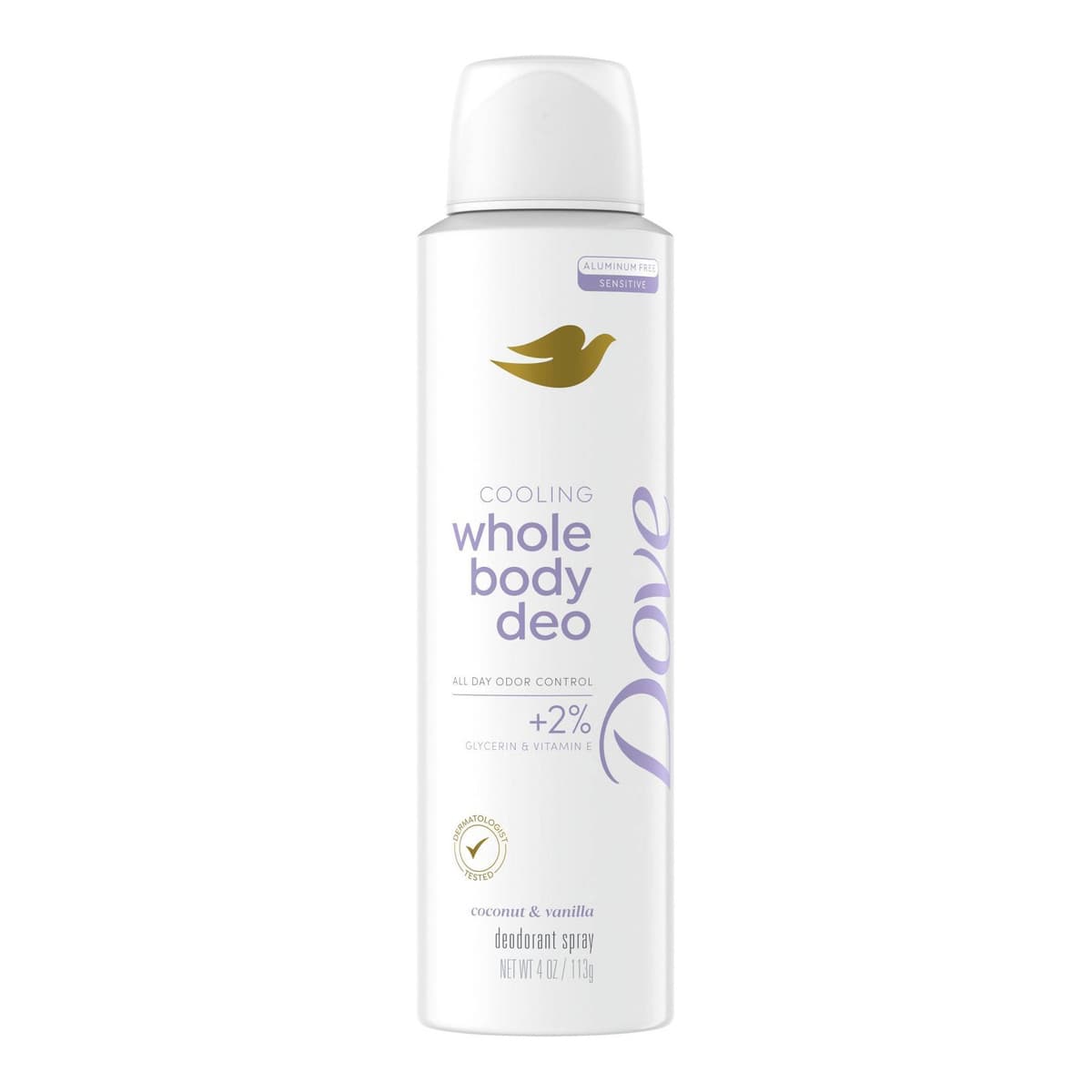 Whole Body Aluminum Free Invisible Deodorant Spray - Coconut & Vanilla