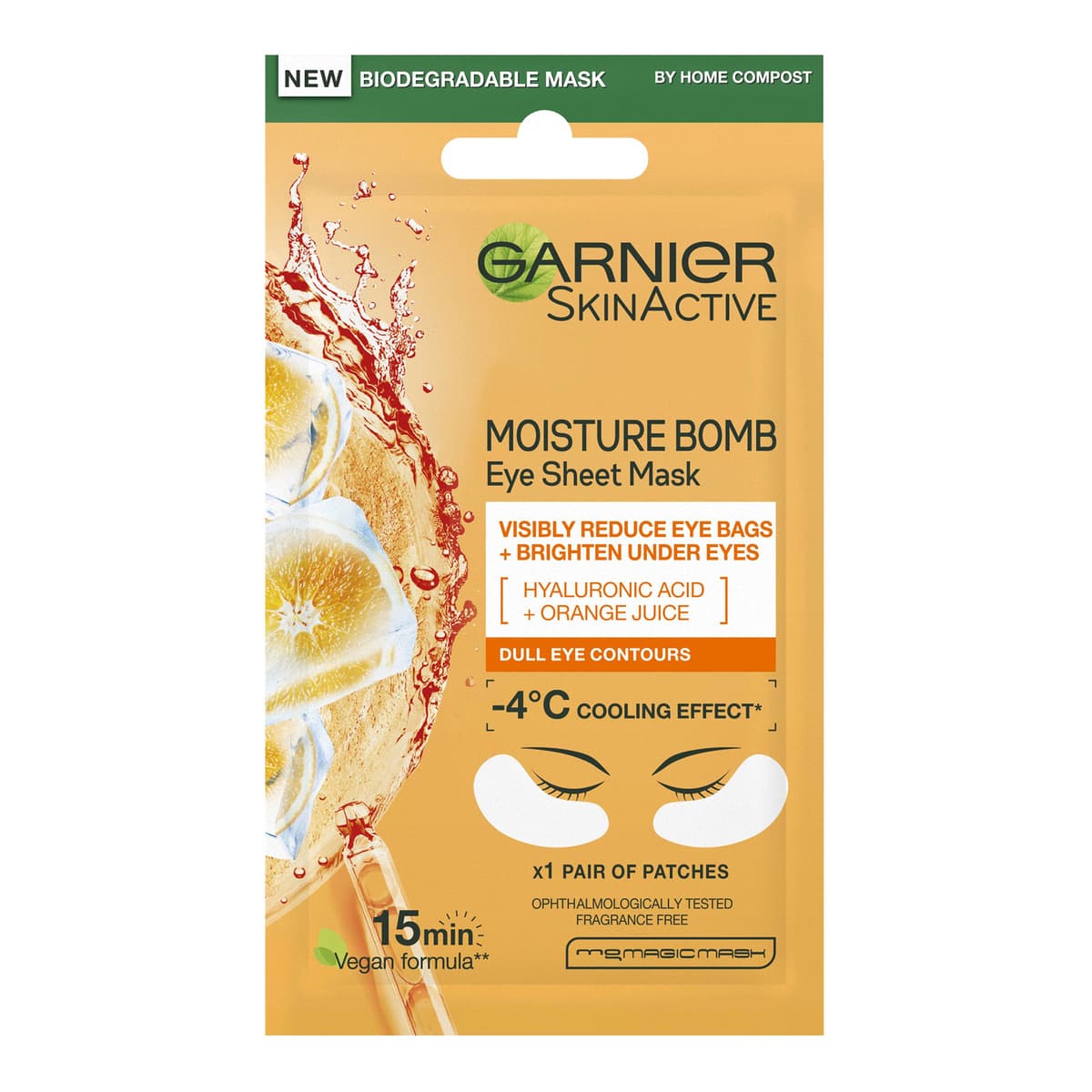 Hyaluronic Acid and Orange Juice Hydrating Brightening Eye Sheet Mask