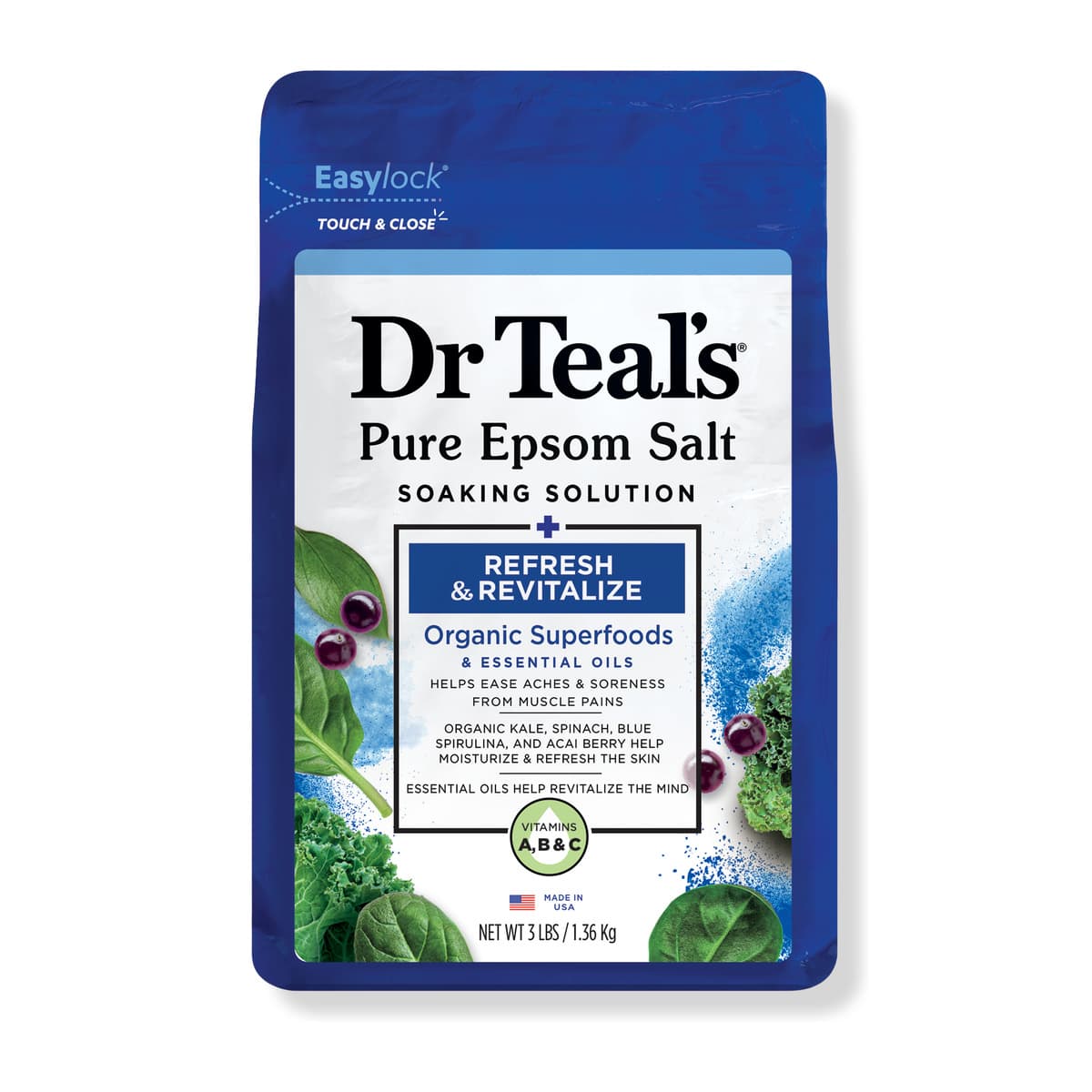 Pure Epsom Salt Soaking Solution Refresh & Revitalize with Superfoods