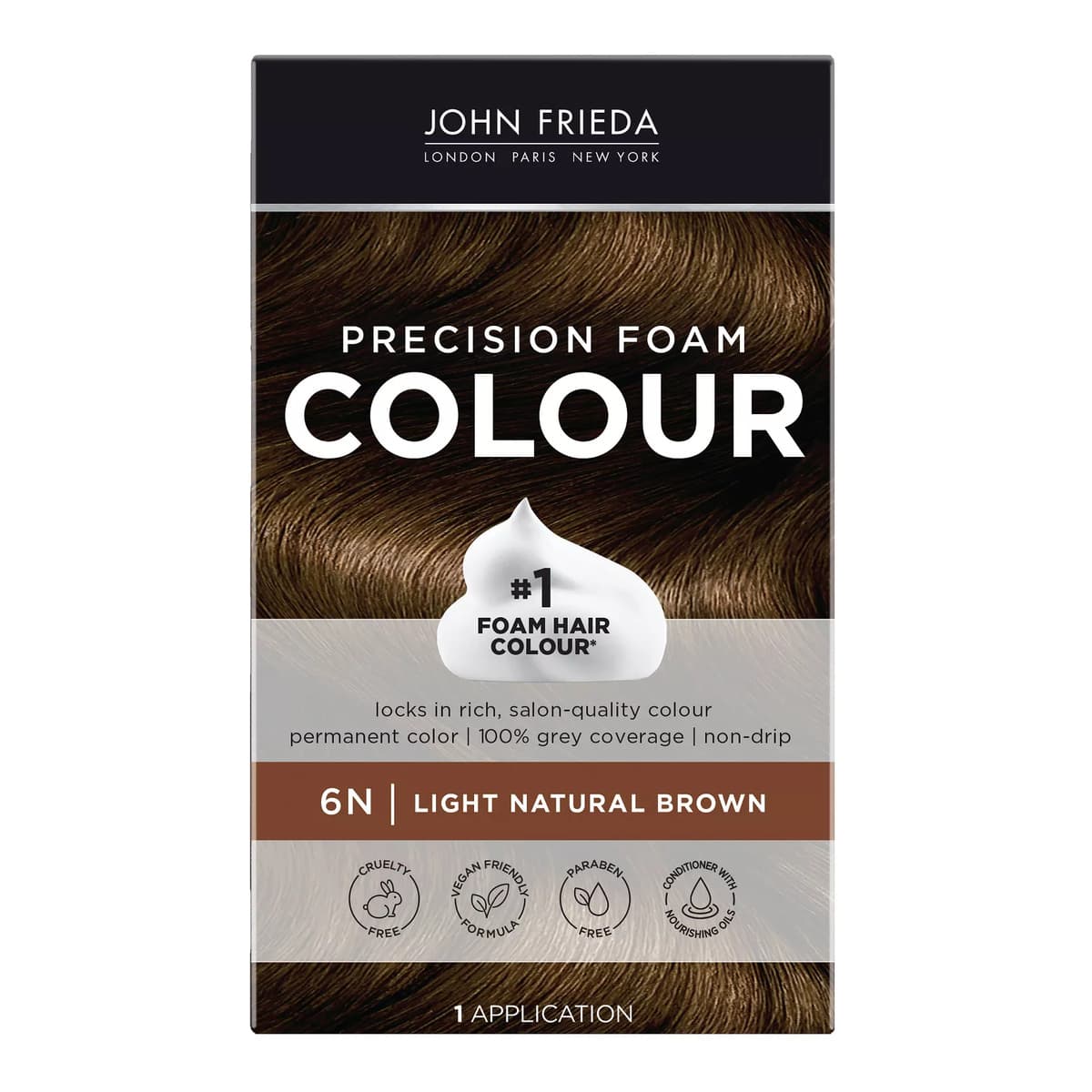 Brilliant Brunette Precision Foam Color, Hair Color Foam, 6N Light Natural Brown