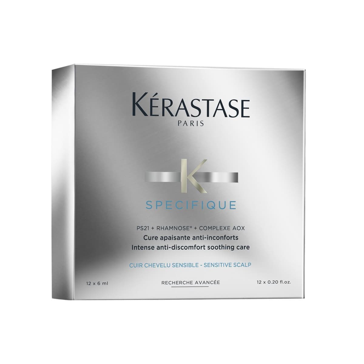 Kérastase Specifique, Soothing Scalp Treatment, For Sensitive Scalps, All Hair Types, With Glycerine, Dermo-Calm, 12x