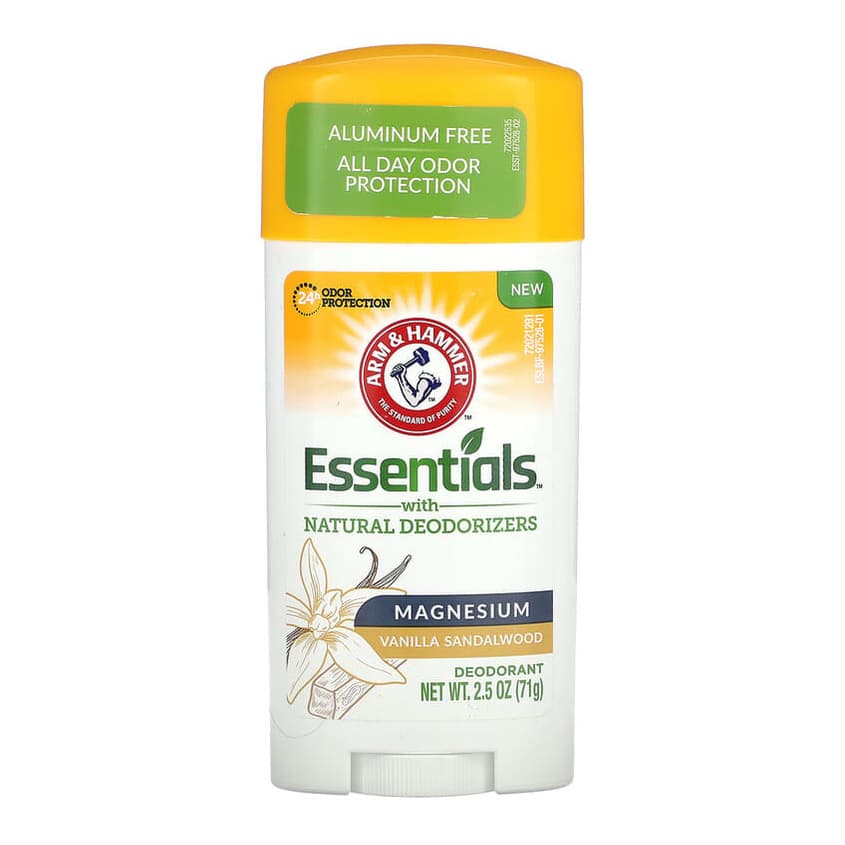 Essentials with Natural Deodorizers, Deodorant, Magnesium, Vanilla Sandalwood