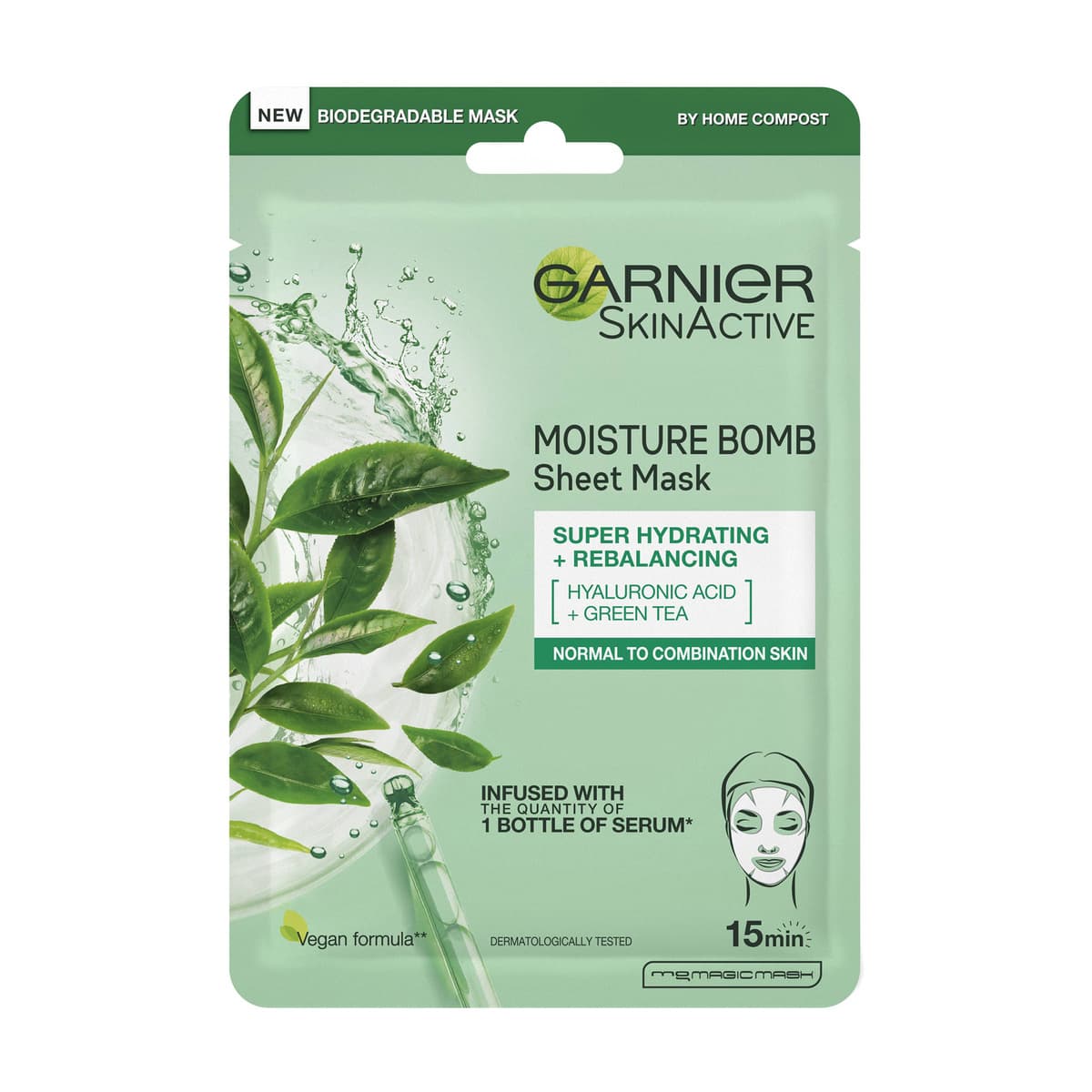 Moisture Bomb Green Tea Hydrating Face Sheet Mask for Combination Skin