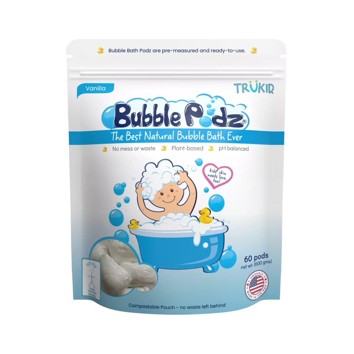 Bubble Podz Bubble Bath Vanilla (60 Count)