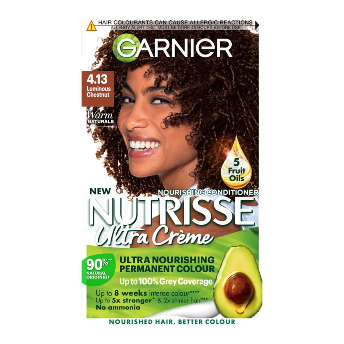 Nutrisse Creme Brown Hair Dye Permanent Nourishing Hair Mask Conditioner- 4.13 Luminous Chestnut