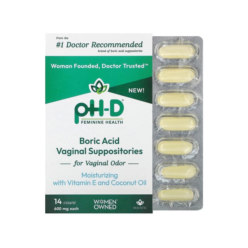 Boric Acid, Vaginal Suppositories, 14 count