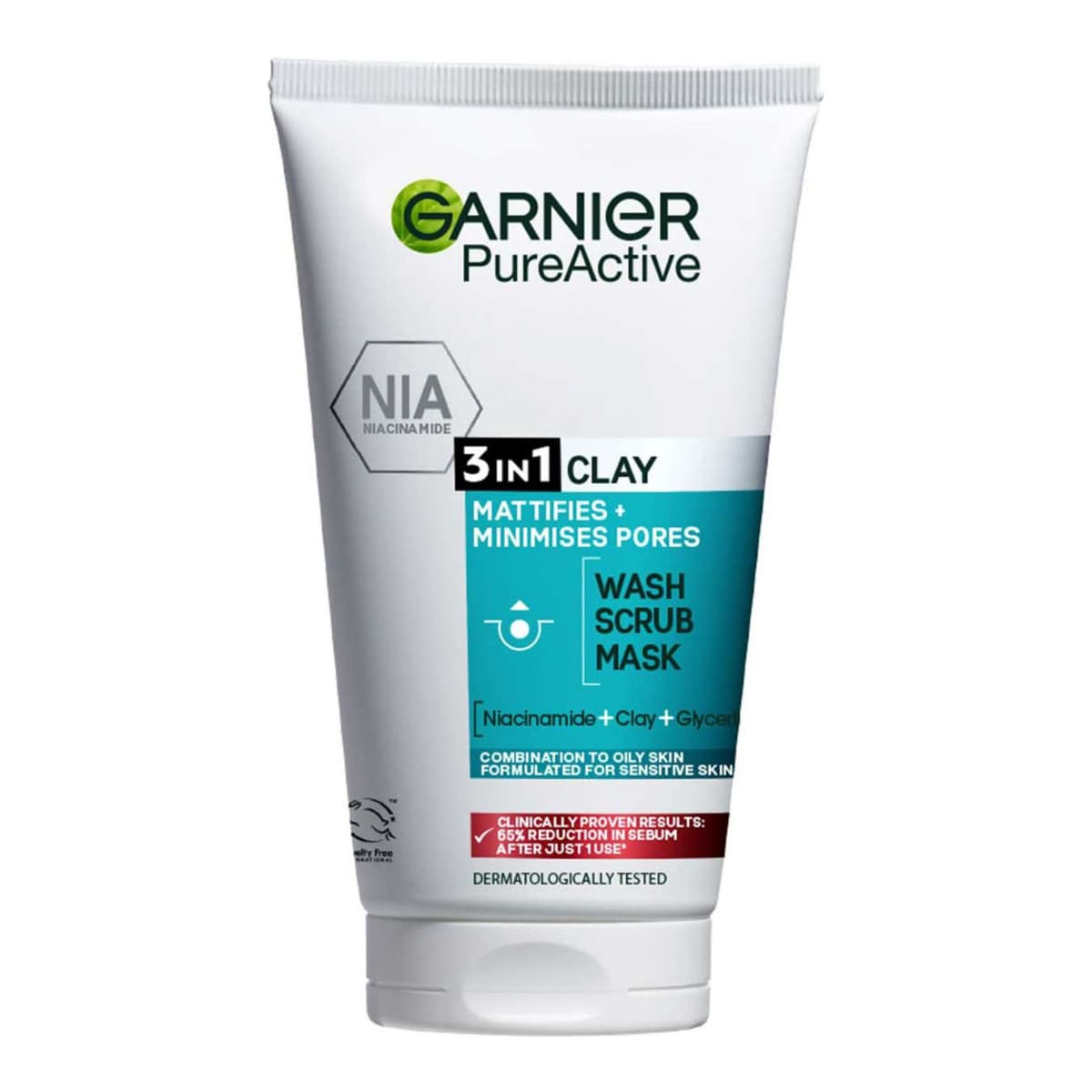Pure Active 3in1 Clay Mask-Wash-Scrub For Oily Skin