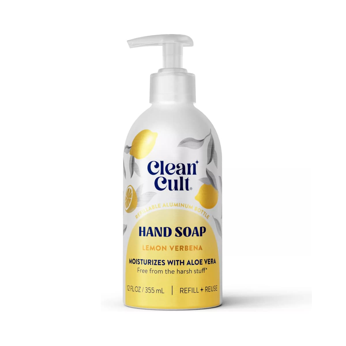 Liquid Hand Soap - Refillable Aluminum Bottle - Lemon Verbena