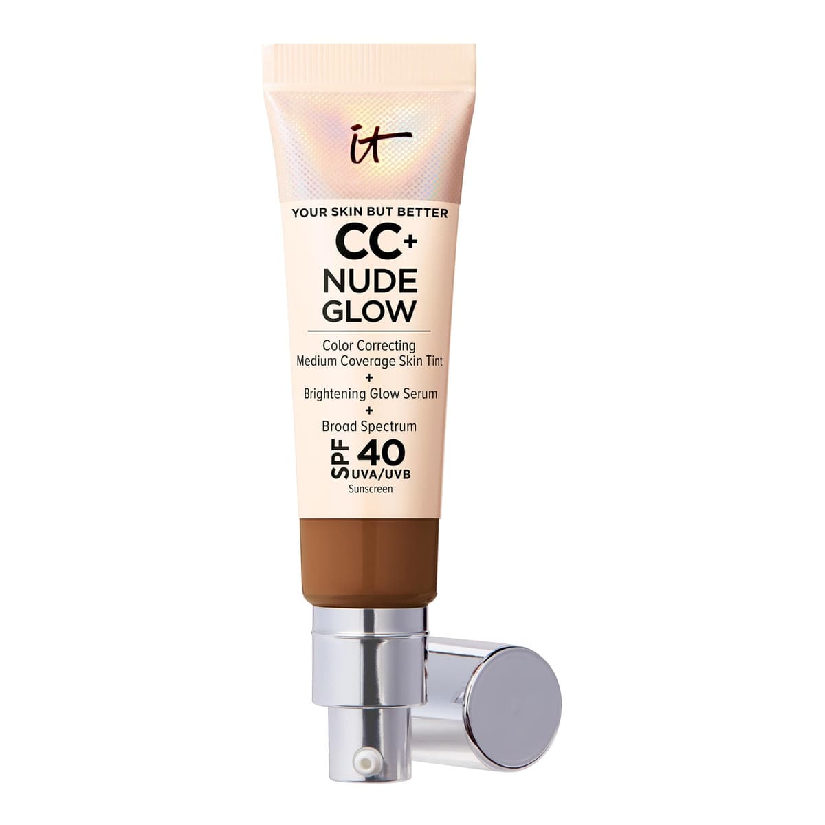 CC+ Nude Glow Lightweight Foundation + Glow Serum with SPF 40 and Niacinamide, Neutral Rich