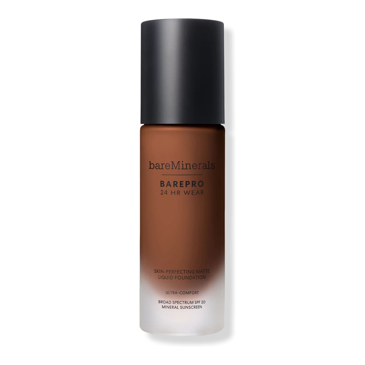 BAREPRO 24HR Wear Skin-Perfecting Matte Liquid Foundation Mineral SPF 20, Deep 61 Cool