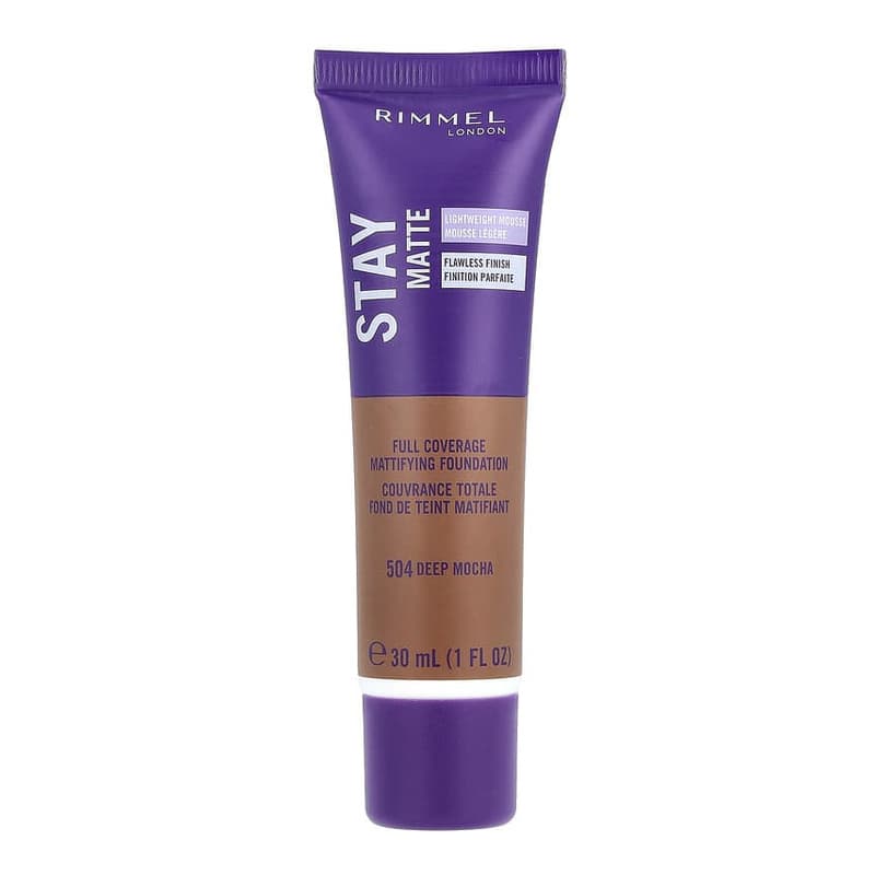 Stay Matte, Full Coverage Mattifying Foundation, #504 Deep Mocha