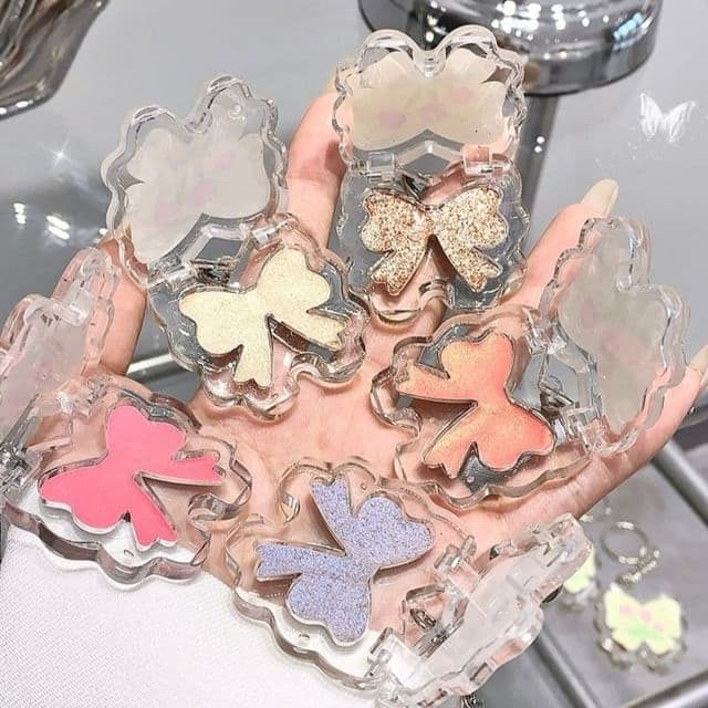 Butterfly Flower Keychain Sparkling Eyeshadow, #05# Cowherd Orange