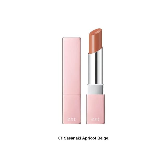 est Pure Clarity Moist Lipstick Limited Edition, #01 Sasanaki Apricot Beige
