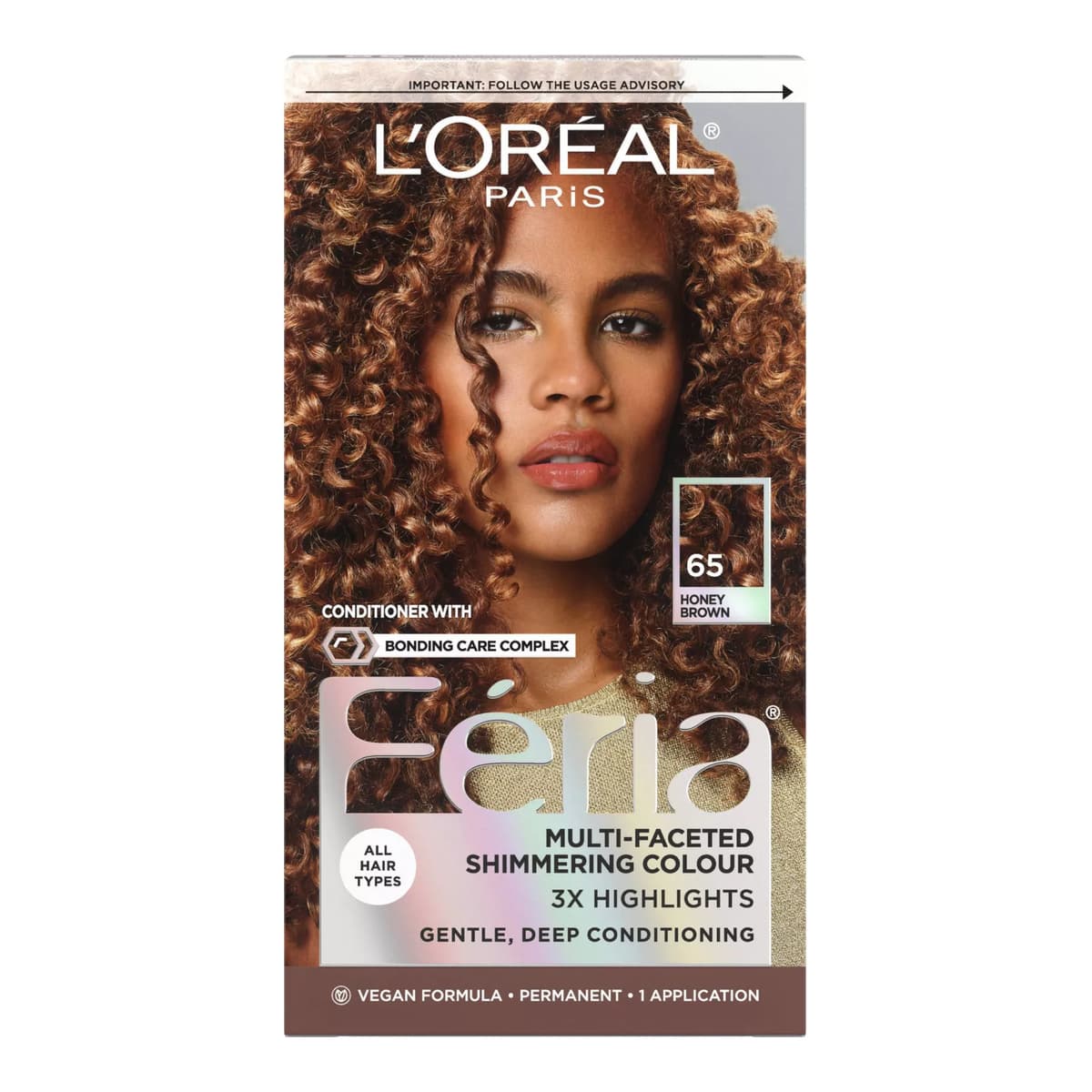 Feria Permanent Hair Color, #65 Honey Brown