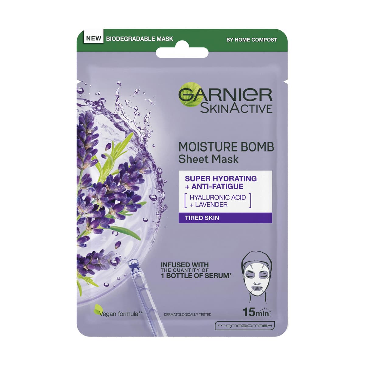 Moisture Bomb Lavender Hydrating Face Sheet Mask for Fatigued Skin