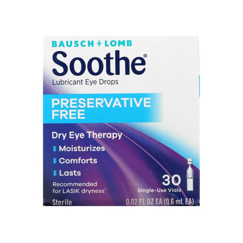 Soothe, Lubricant Eye Drops, Preservative Free, 30 Single-Use Vials