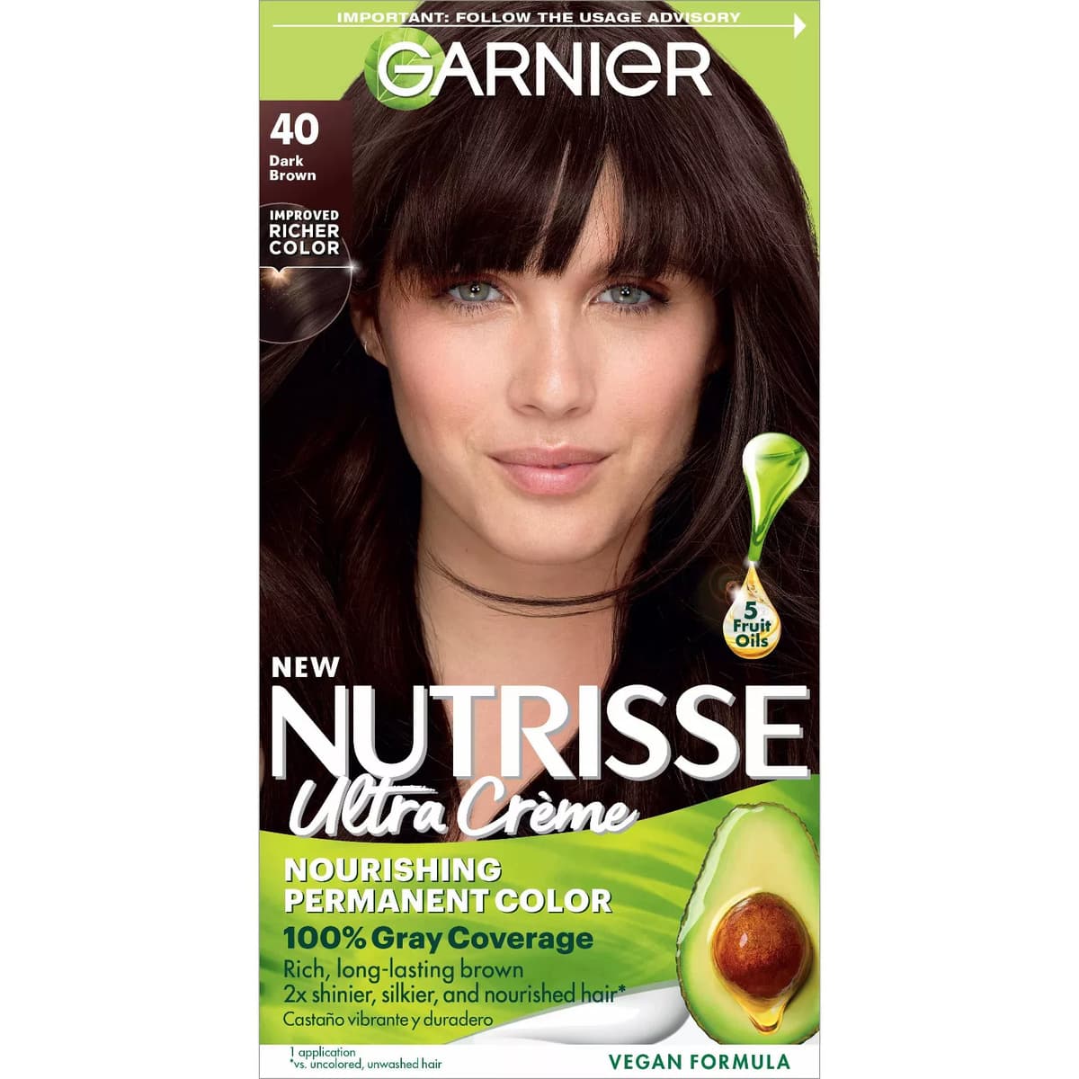 Nutrisse Nourishing Permanent Hair Color Creme, #40 Dark Brown