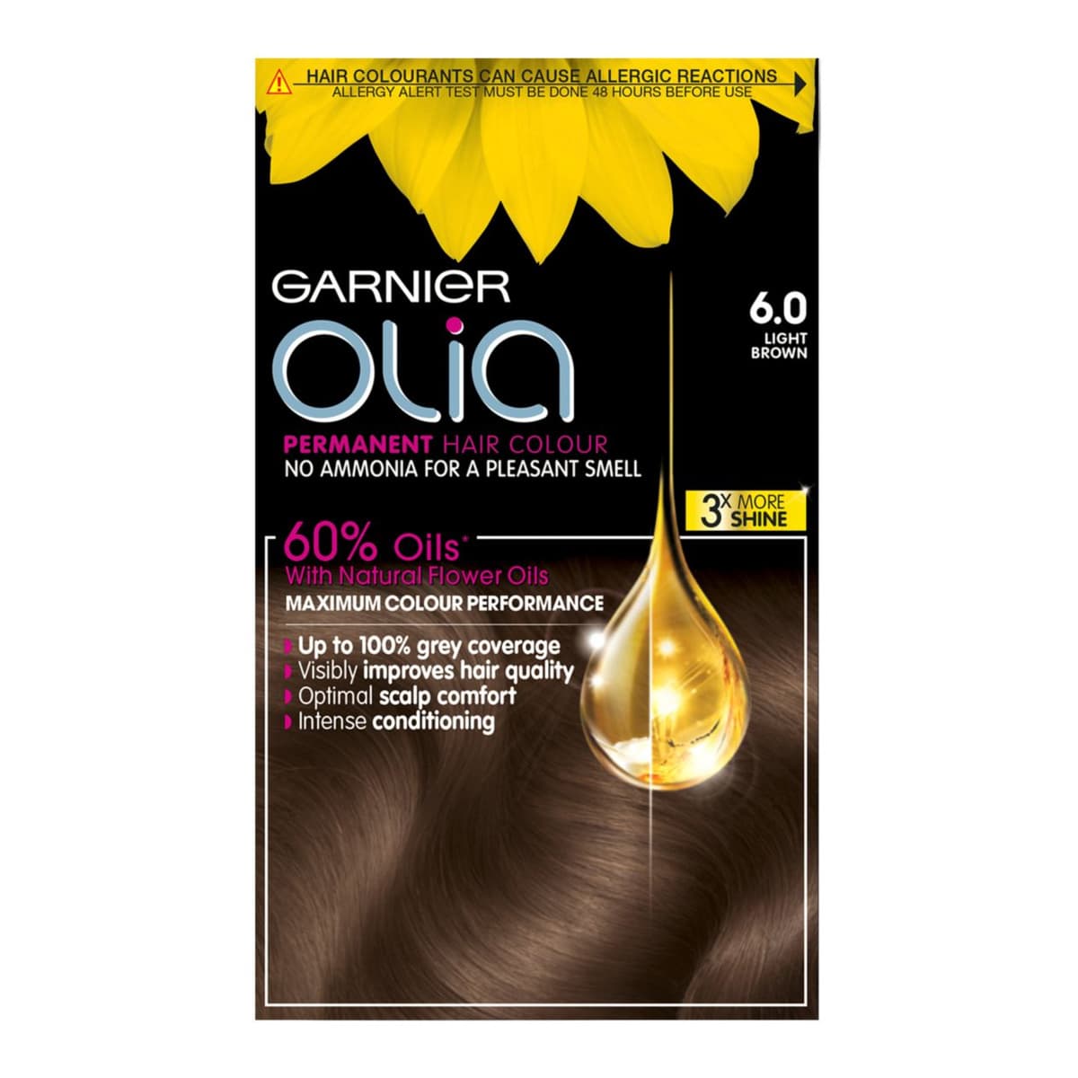 Olia 6.0 Light Brown No Ammonia Permanent Hair Dye
