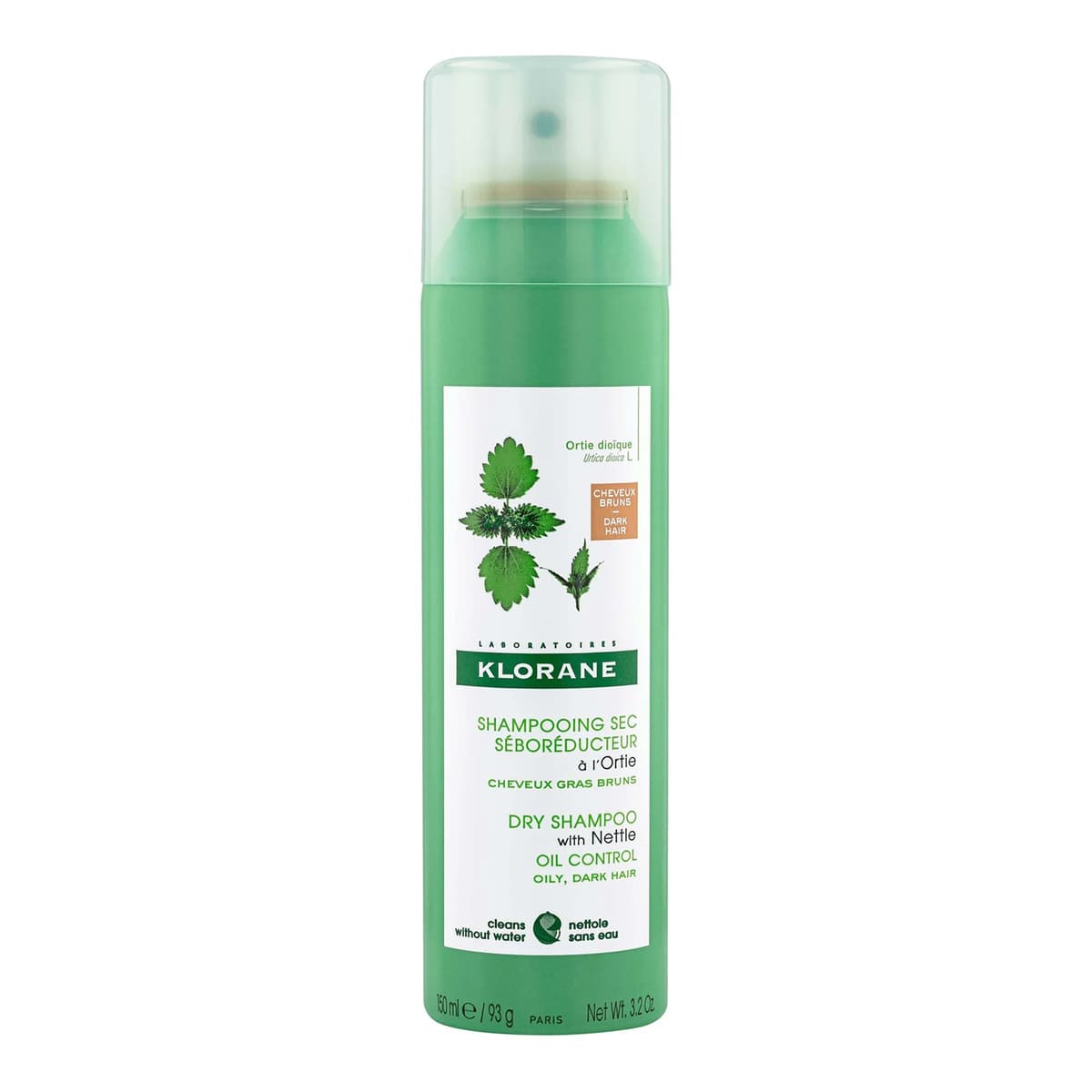 Dry Shampoo with Nettle Natural Tint - Oil Control for Dark Hair