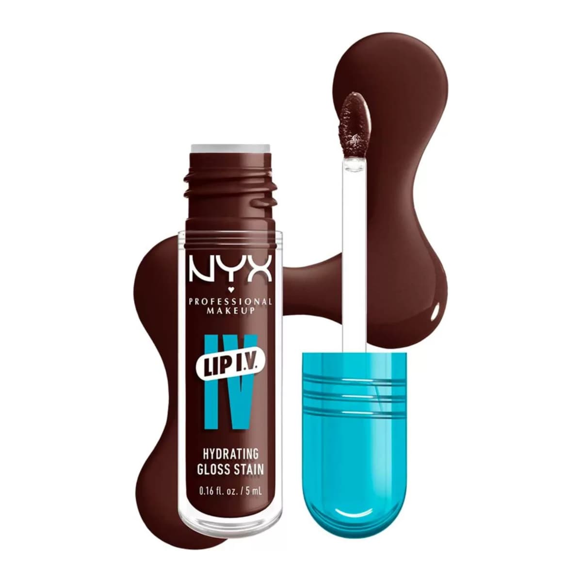 NYX Professional Makeup Lip IV Hydrating Gloss Stain, Lip Gloss, Mocha Me Wet
