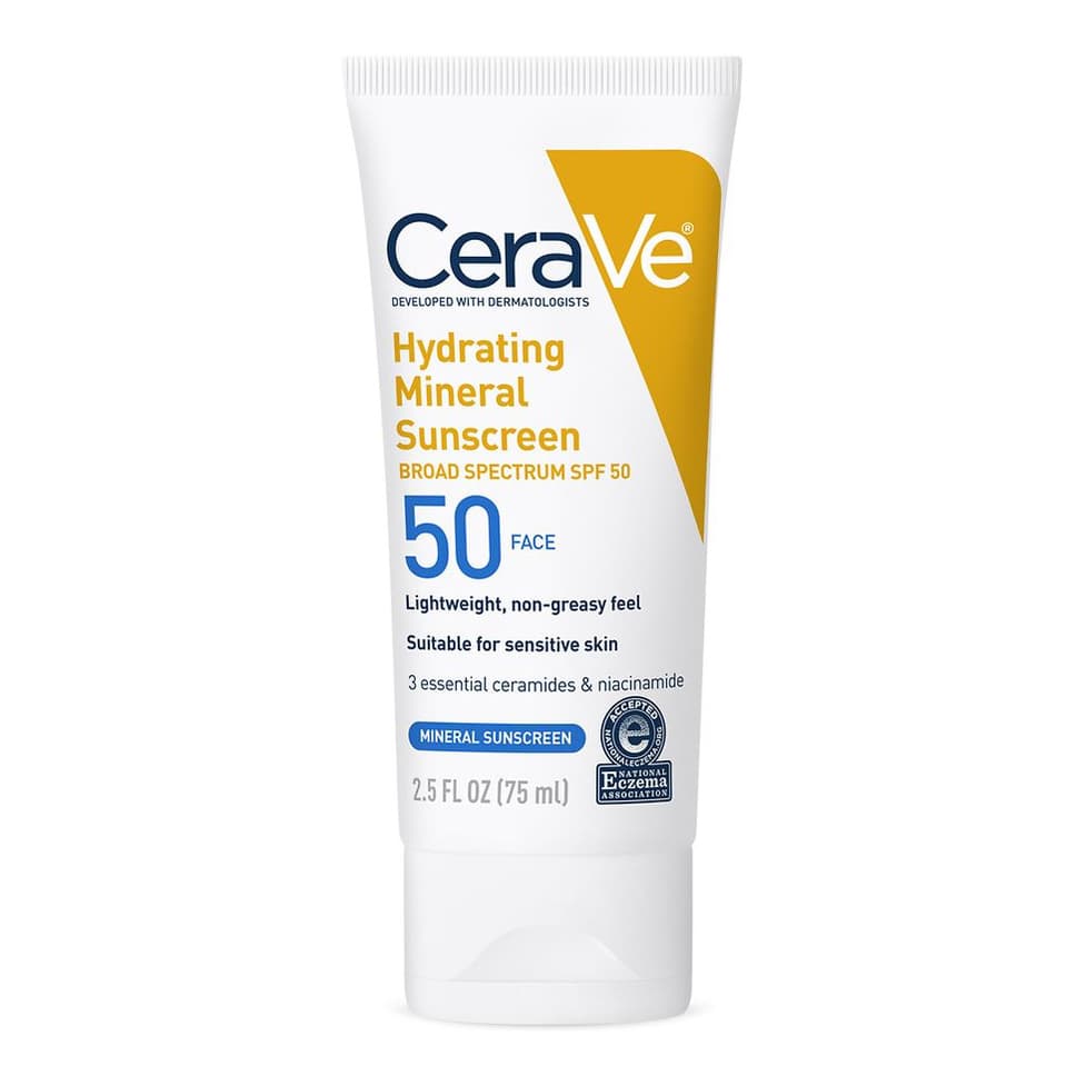 Hydrating 100% Mineral Face Sunscreen SPF 50 with Zinc Oxide & Hyaluronic Acid