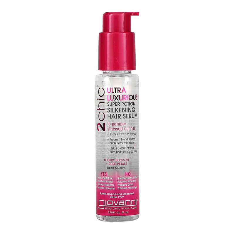 2chic, Ultra-Luxurious Super Potion Silkening Hair Serum, Cherry Blossom + Rose Petals