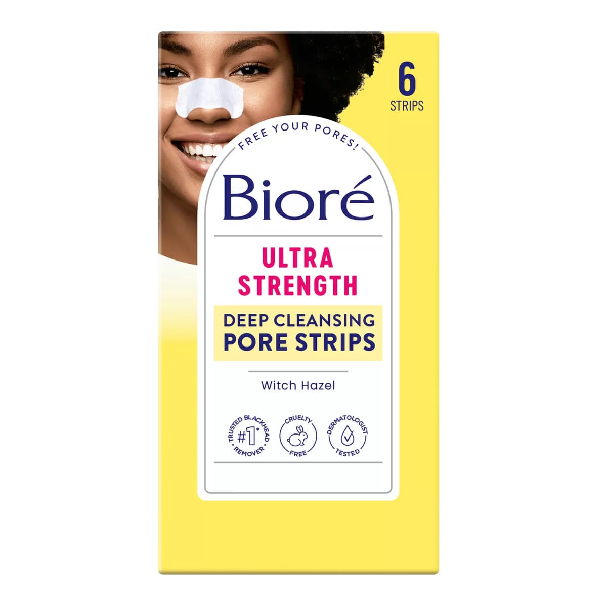 Witch Hazel Ultra Deep Cleansing Pore Strips, Blackhead Removing, Oil-Free, Non-Comedogenic
