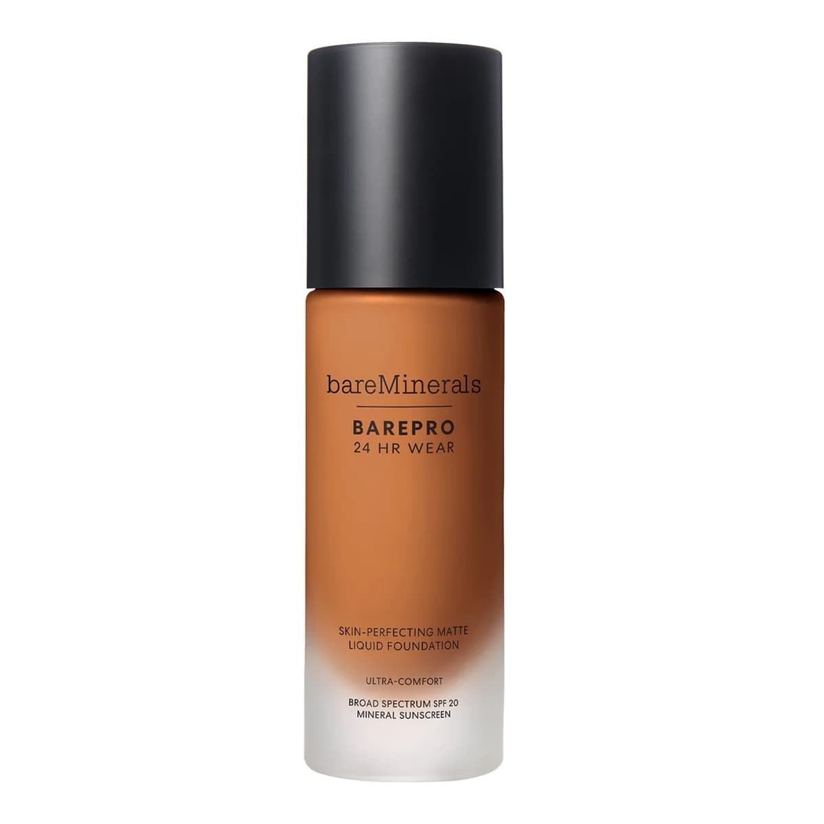 BAREPRO 24 Hour Matte Liquid Foundation Mineral SPF 20, Med. Deep 46 Warm