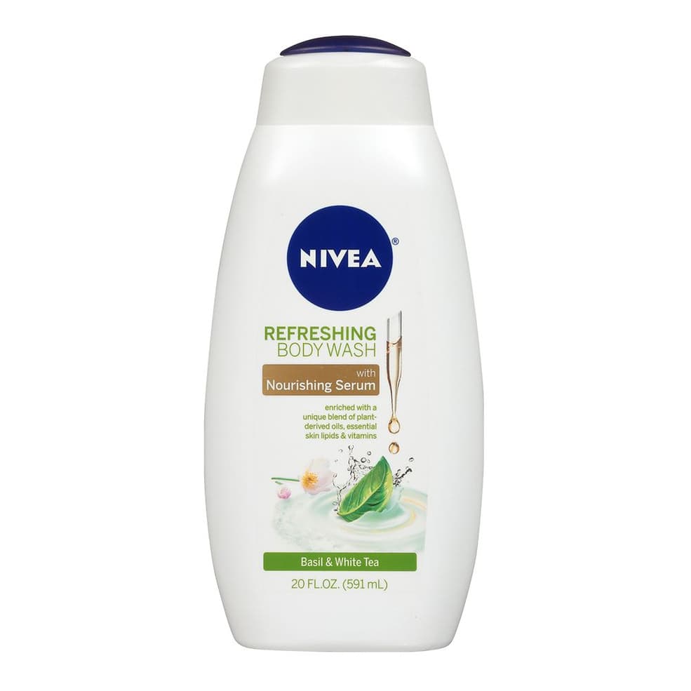 Refreshing Body Wash with Nourishing Serum Basil and White Tea