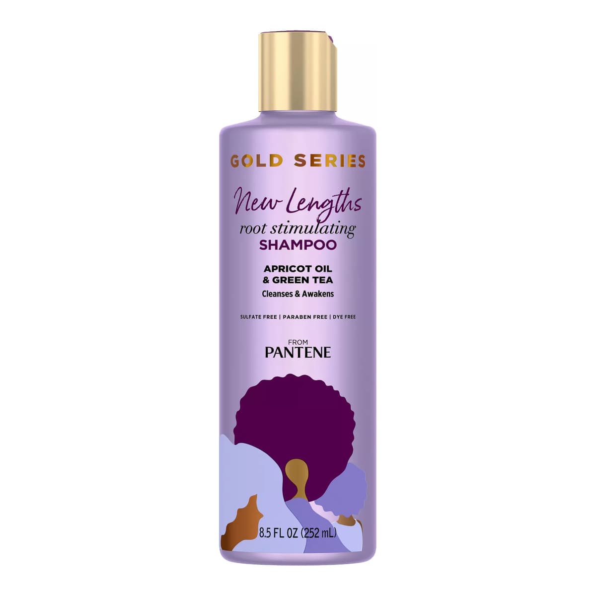 Gold Series New Lengths Root Stimulating Shampoo with Apricot Oil & Green Tea, Sulfate-Free, for Natural, Curly & Coily Hair