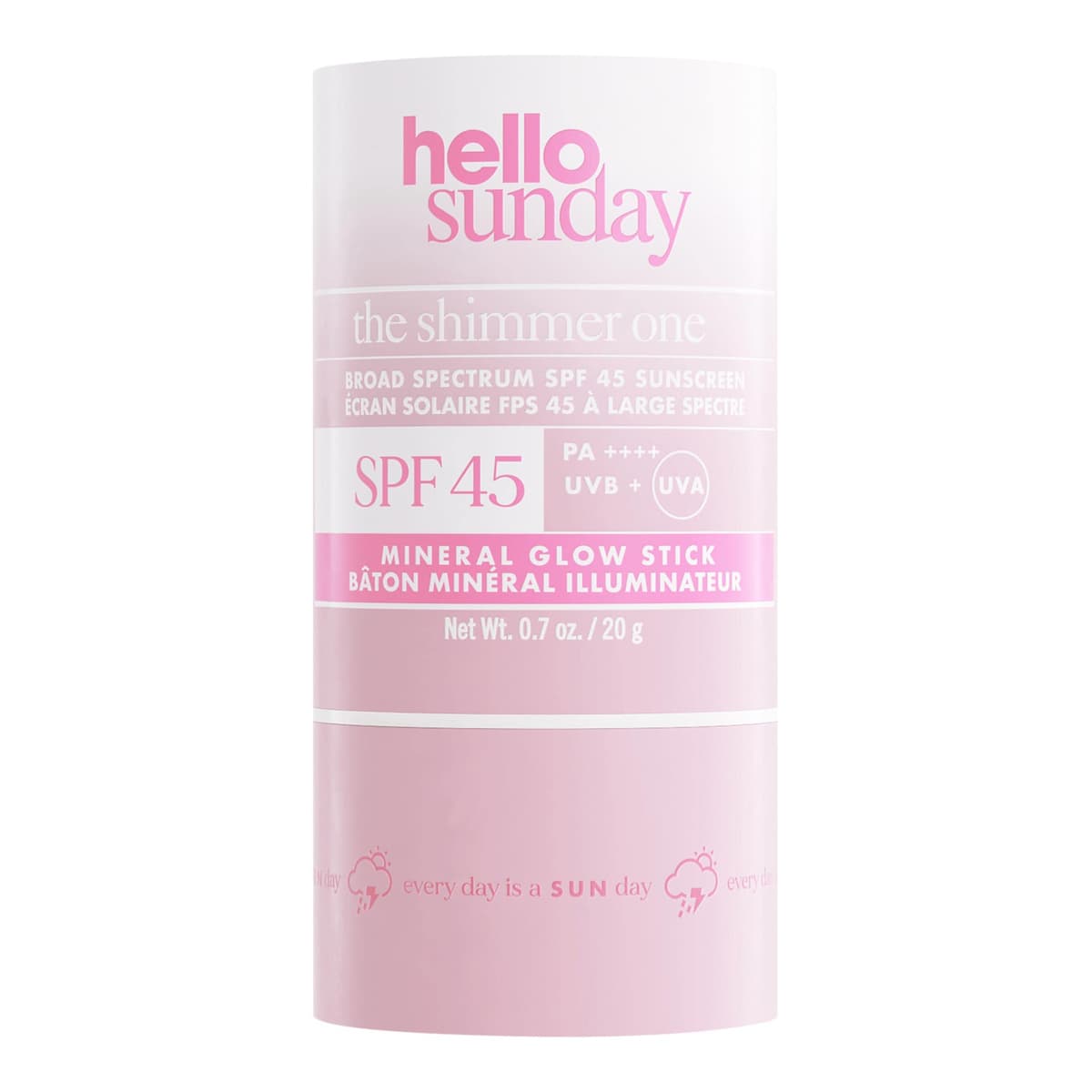 The Shimmer One SPF 45 Face and Body Mineral Sunscreen Glow Stick with Hyaluronic Acid